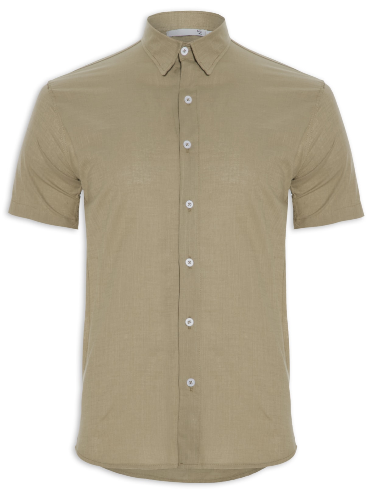 Camisa Masculina Linha Manga Curta - Bege