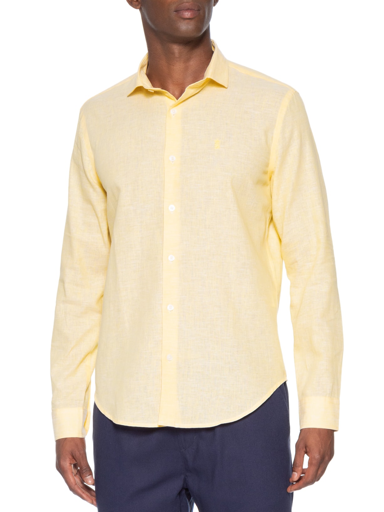 Camisa Masculina Linho Amarelo Sergio K
