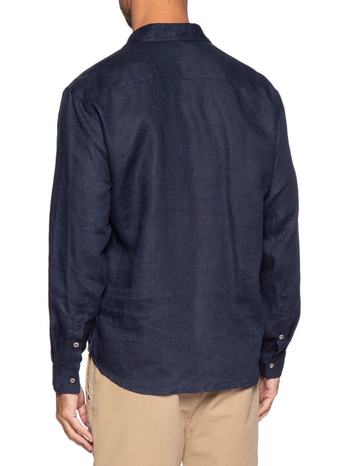 Camisa Masculina Linho Azul Handred