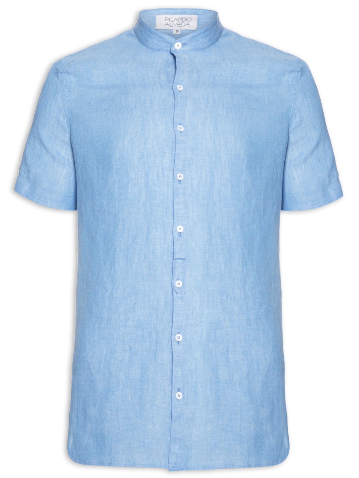 Camisa Masculina Linho Básica - Azul