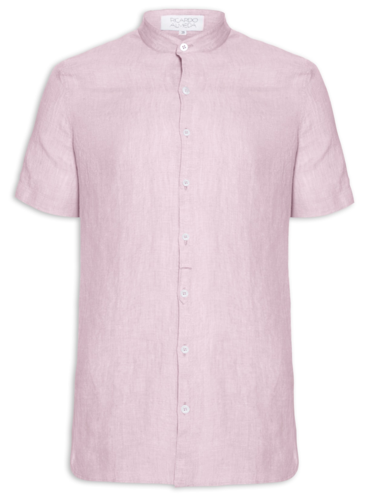 Camisa Masculina Linho Básica - Rosa