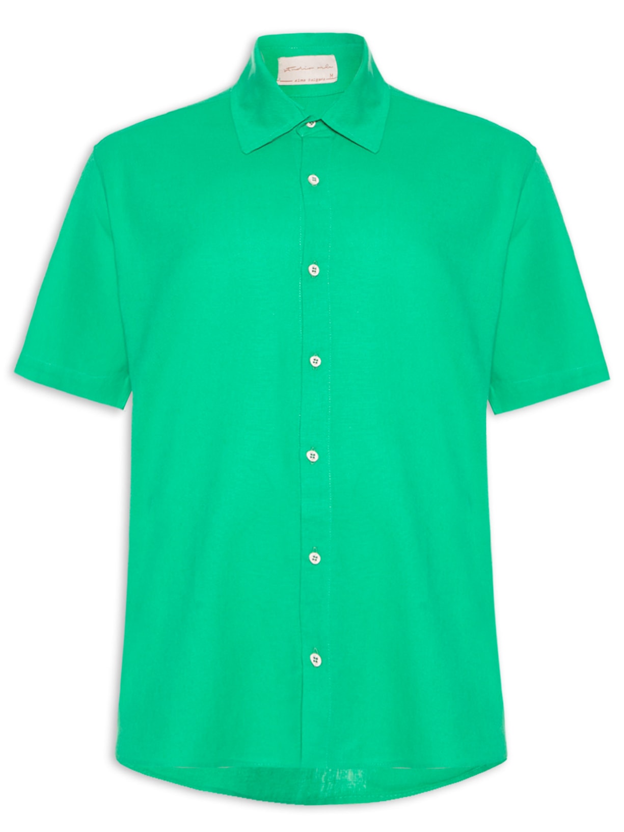 Camisa Masculina Linho Básica - Verde