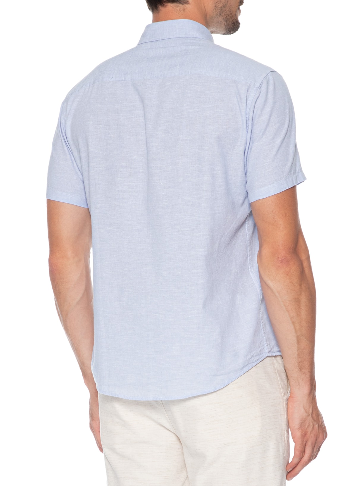 Camisa Masculina Linho Belize Azul Austral