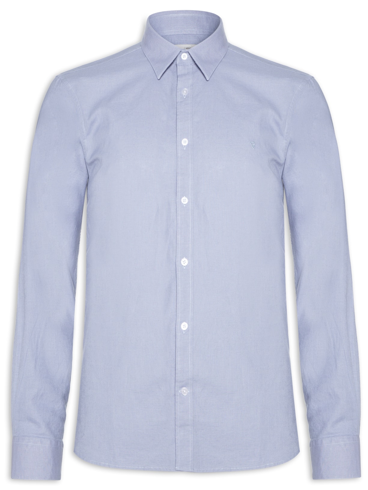 Camisa Masculina Linho Blend Unicollor Irish Manga Longa - Azul