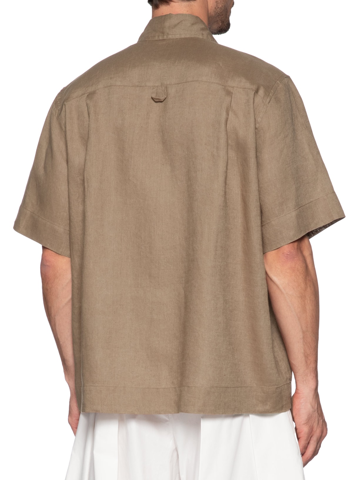 Camisa Masculina Linho Bordado Matsu Marrom Handred