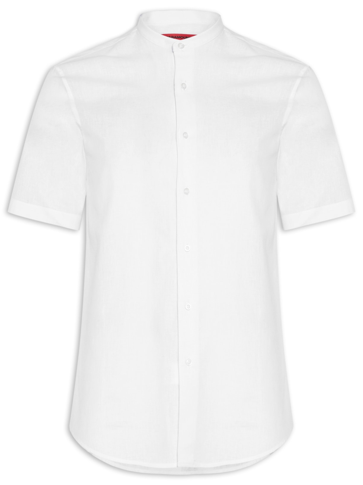 Camisa Masculina Linho Com Algodão Gola Padre - Branco