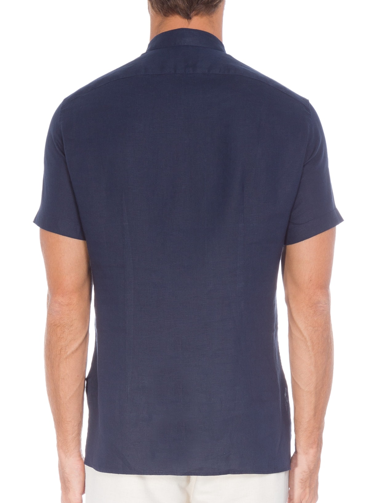 Camisa Masculina Linho Hr8 Azul Ricardo Almeida