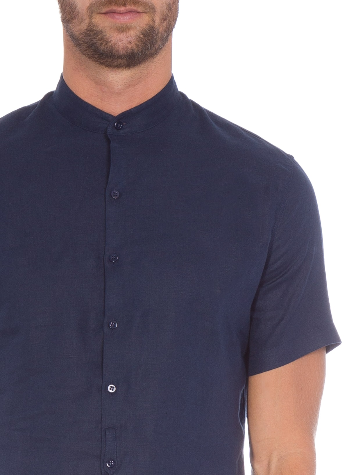 Camisa Masculina Linho Hr8 Azul Ricardo Almeida