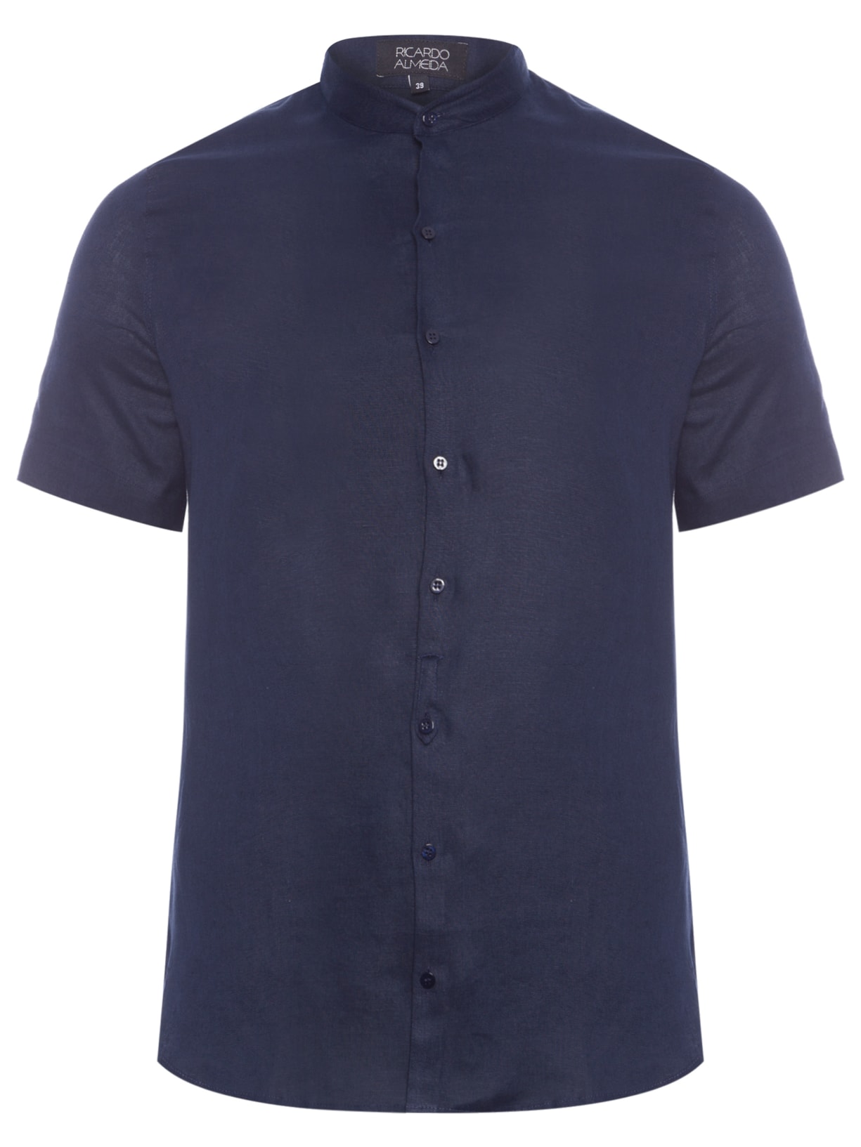 Camisa Masculina Linho Hr8 Azul Ricardo Almeida