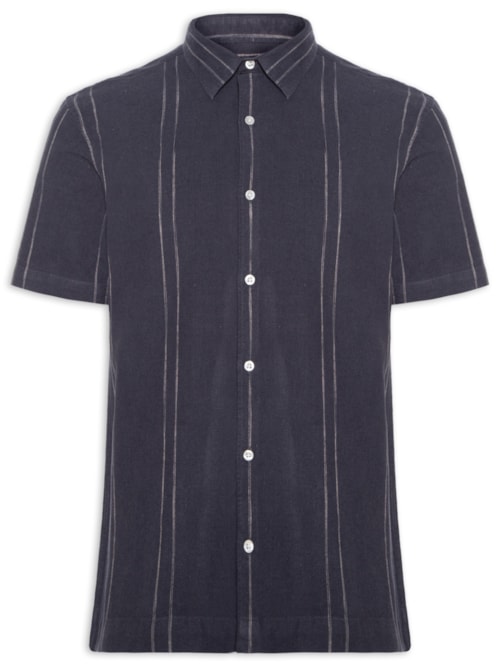 Camisa Masculina Linho Listra Summer - Azul