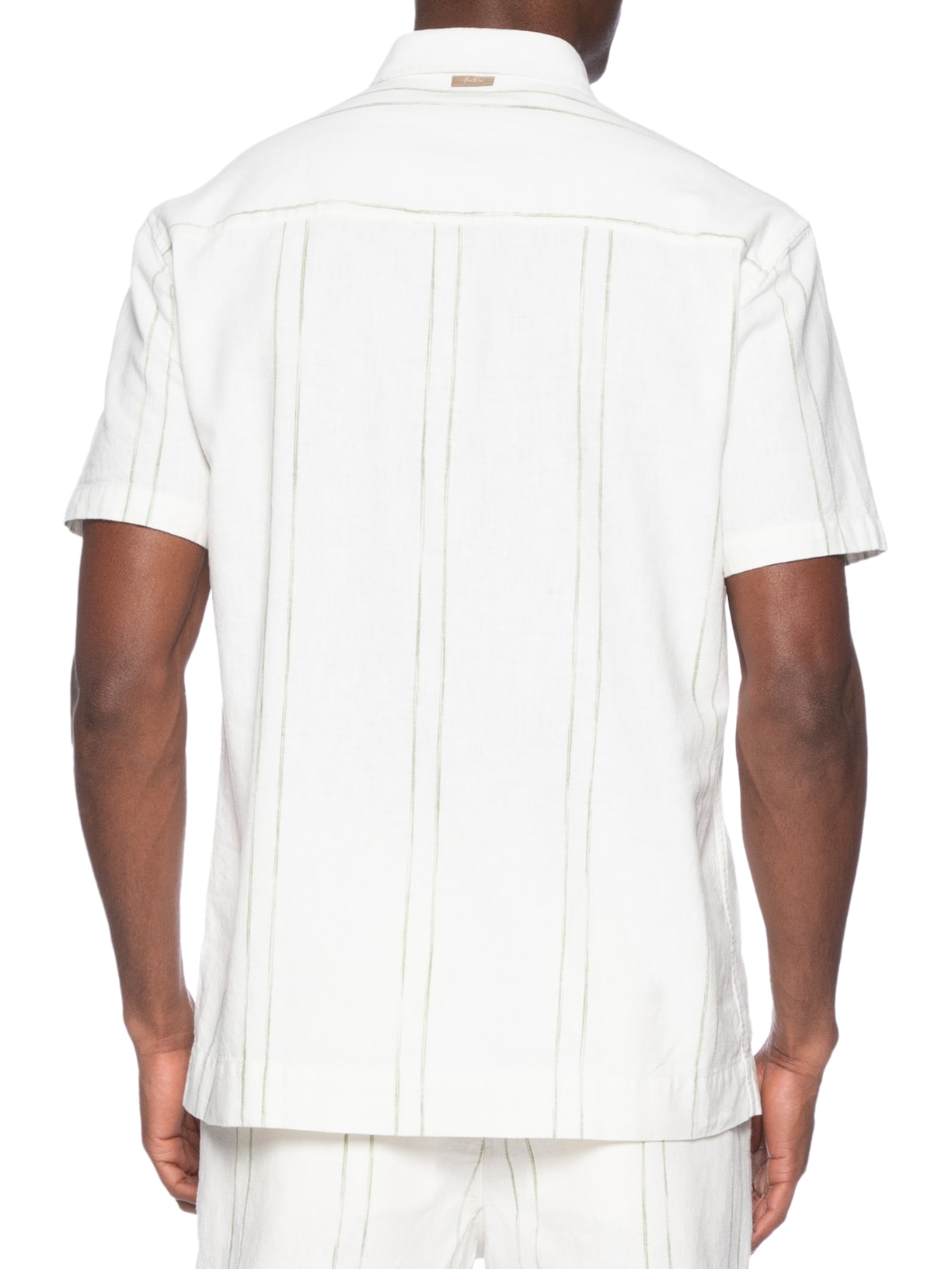 Camisa Masculina Linho Listra Summer Verde Foxton