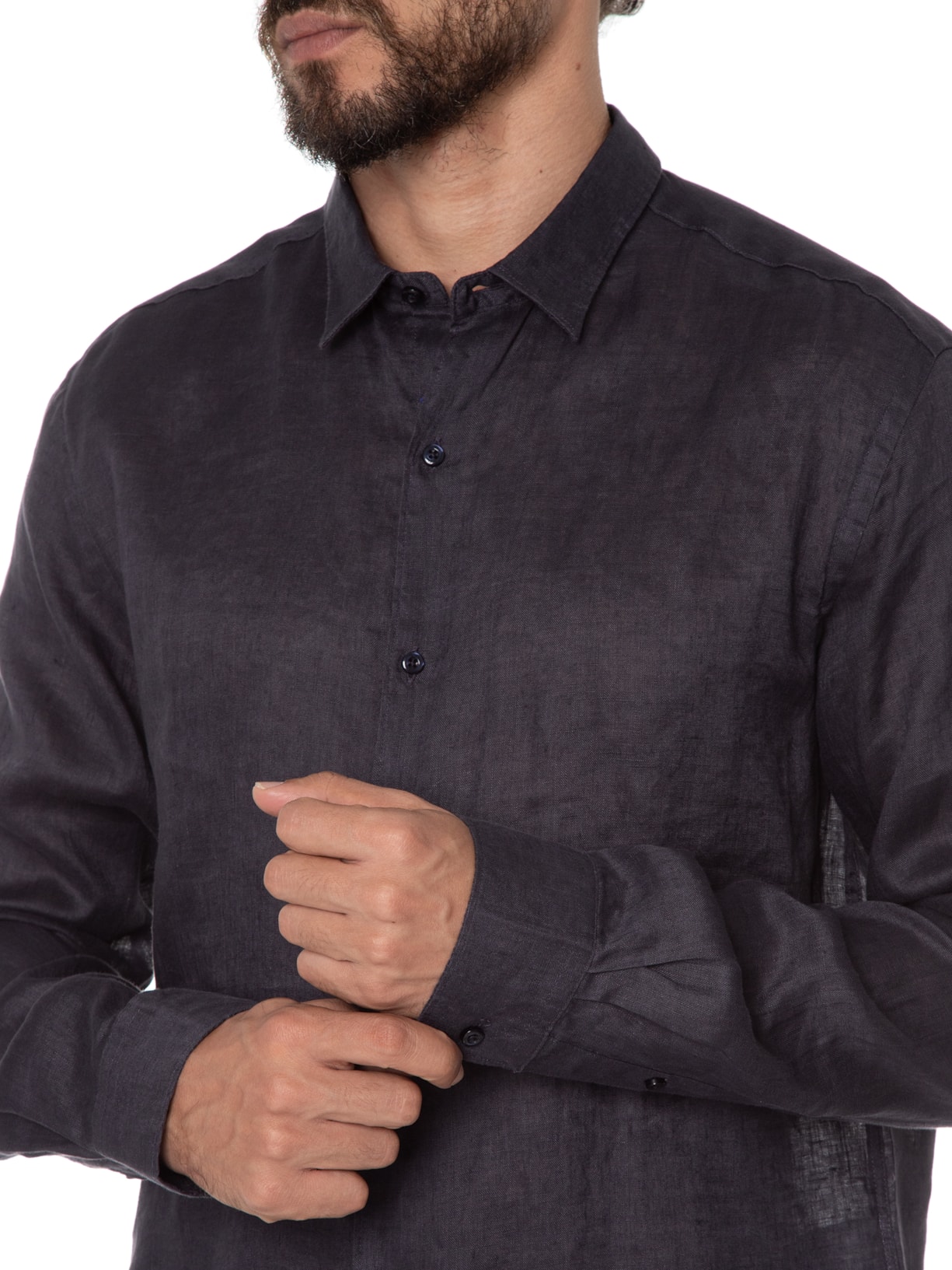 Camisa Masculina Linho Maldivas Cinza Foxton