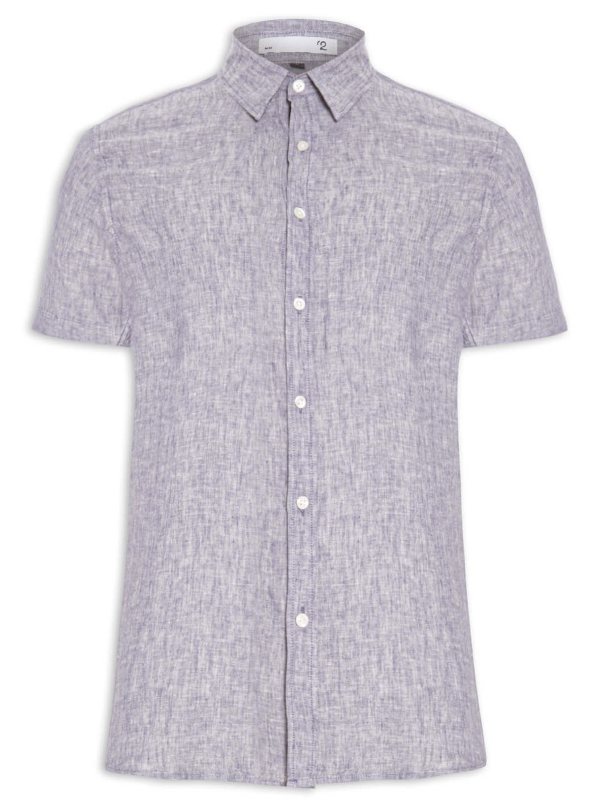 Camisa Masculina Linho Manga Curta - Azul