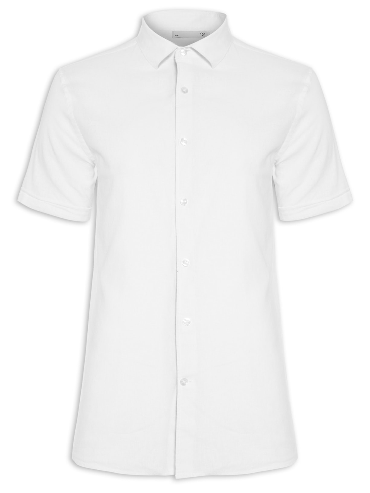 Camisa Masculina Linho Manga Curta - Branco