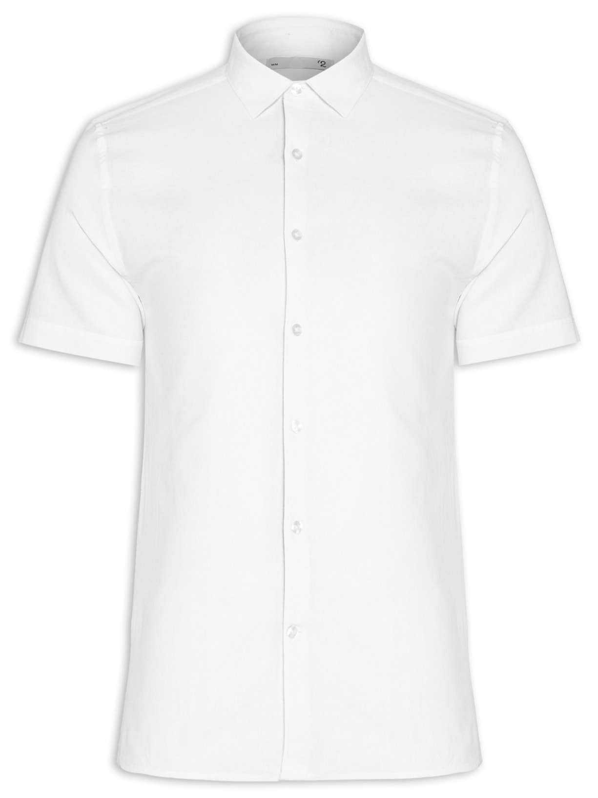 Camisa Masculina Linho Manga Curta - Branco