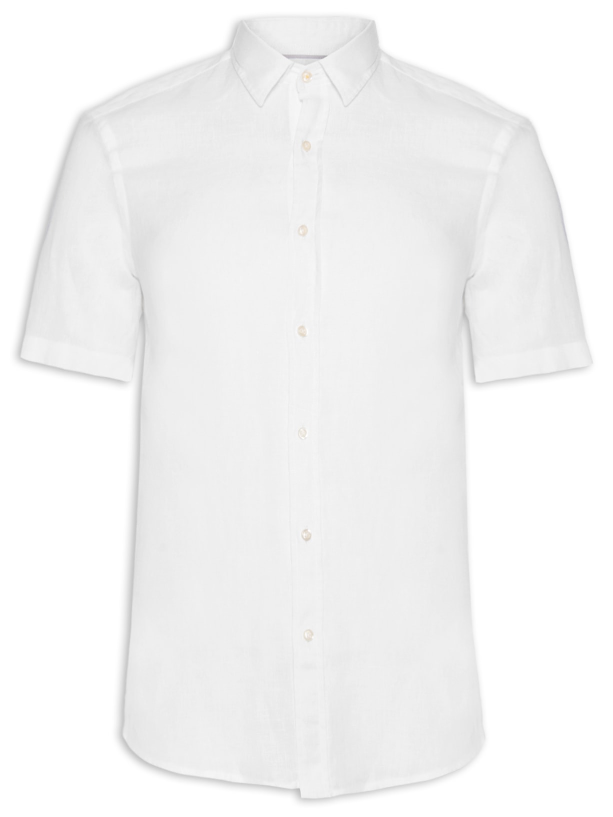 Camisa Masculina Linho Manga Curta - Branco