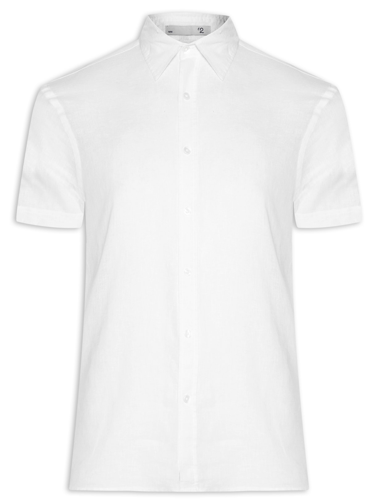 Camisa Masculina Linho Manga Curta - Branco