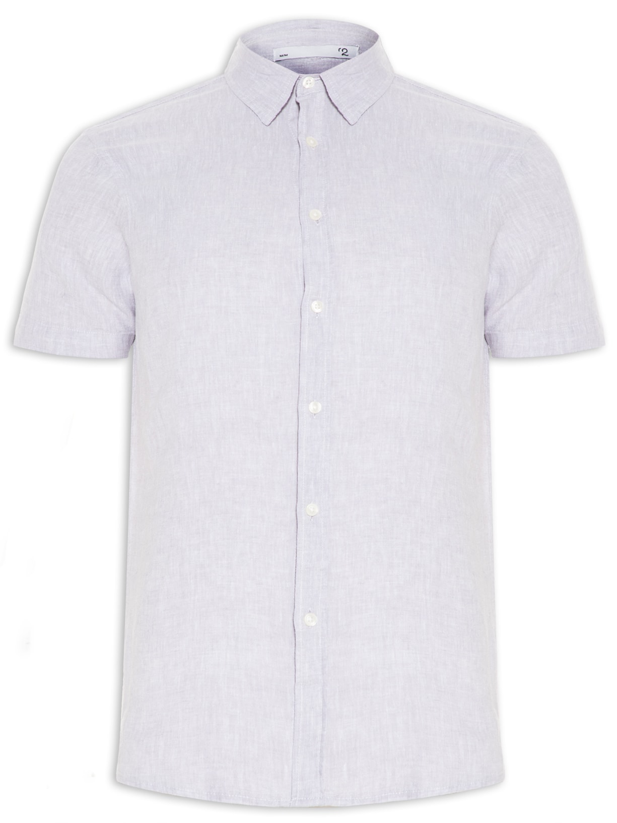 Camisa Masculina Linho Manga Curta - Cinza