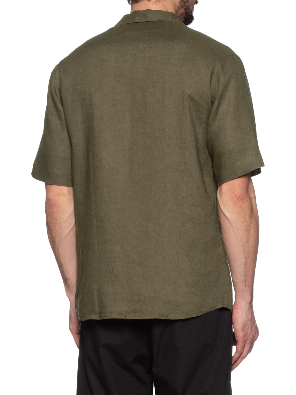 Camisa Masculina Linho Manga Curta Gola Blazer  Verde Handred