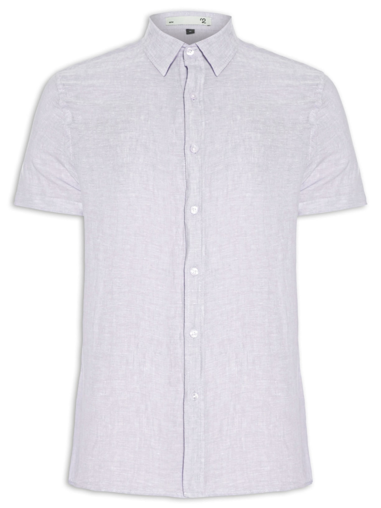 Camisa Masculina Linho Manga Curta Masculino Cinza '2 Essential