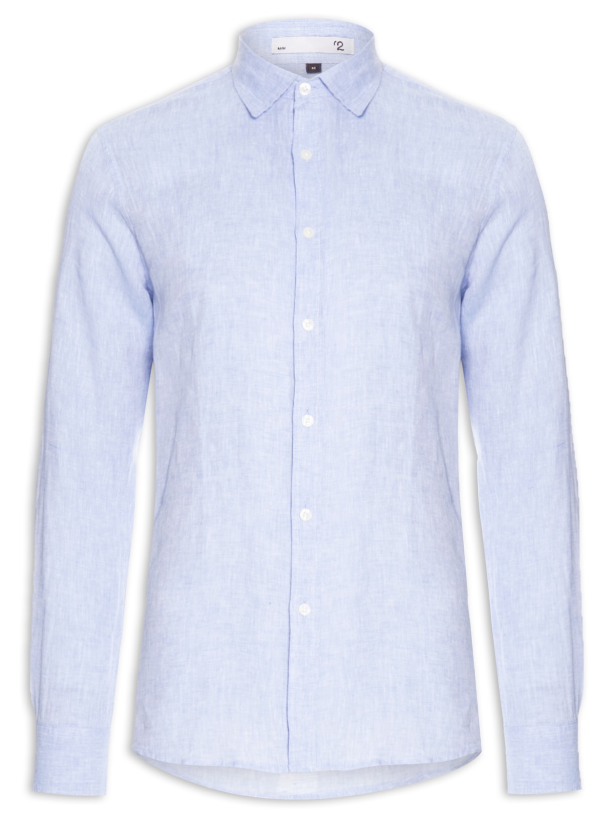 Camisa Masculina Linho Manga Longa - Azul