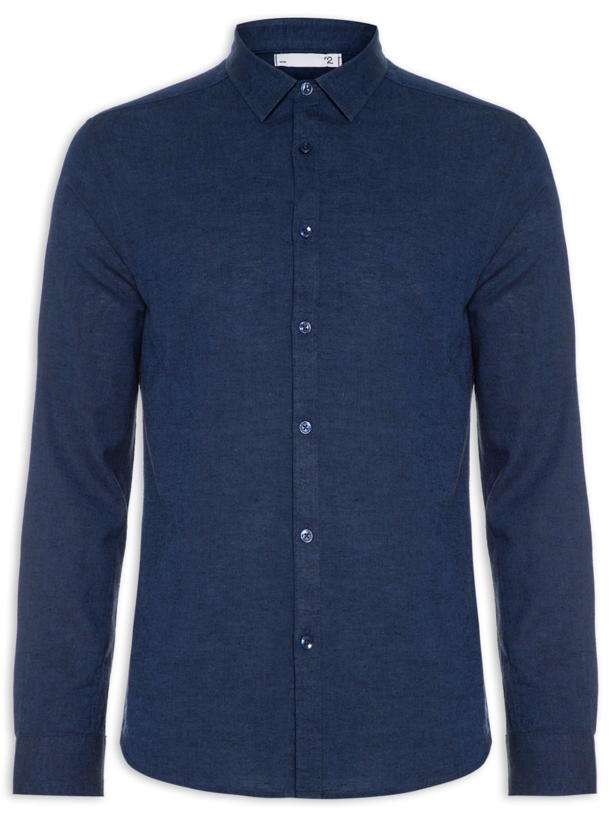 Camisa Masculina Linho Manga Longa - Azul