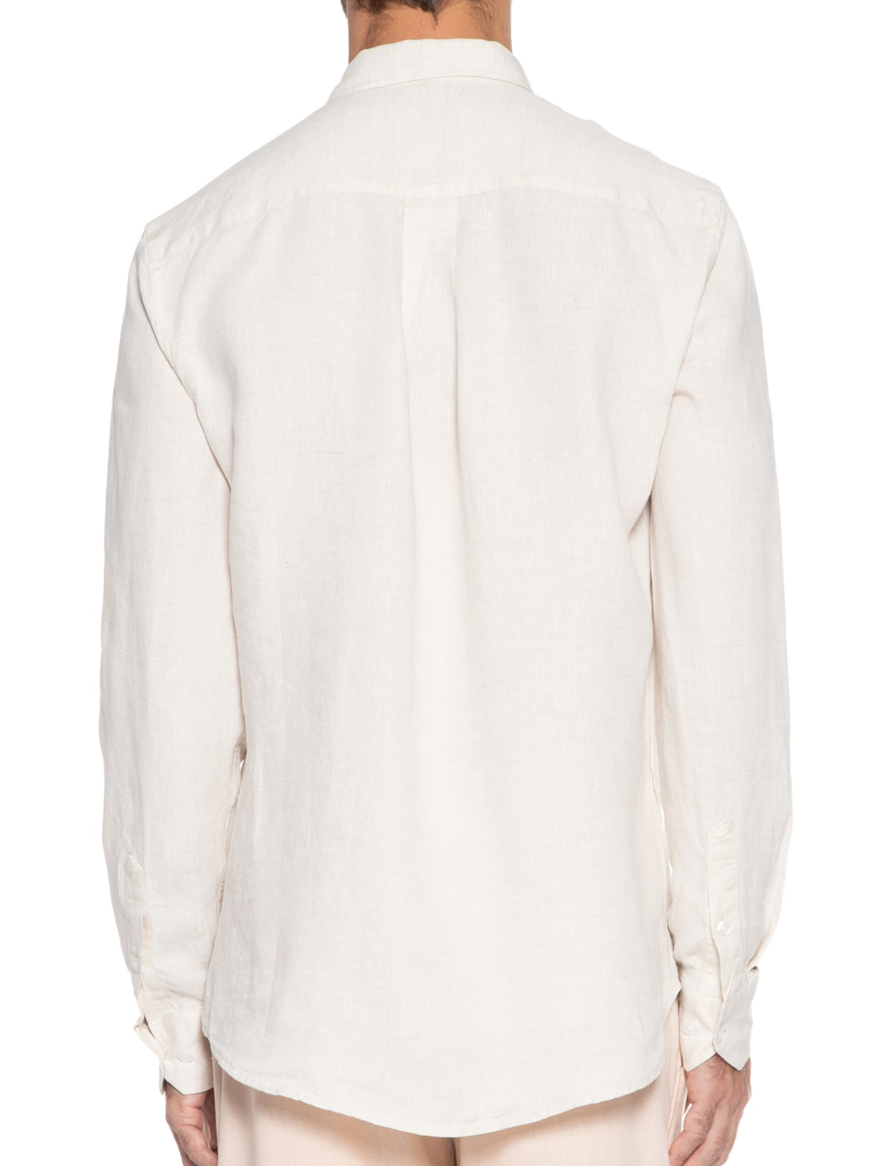 Camisa Masculina Linho Manga Longa Bege Kour