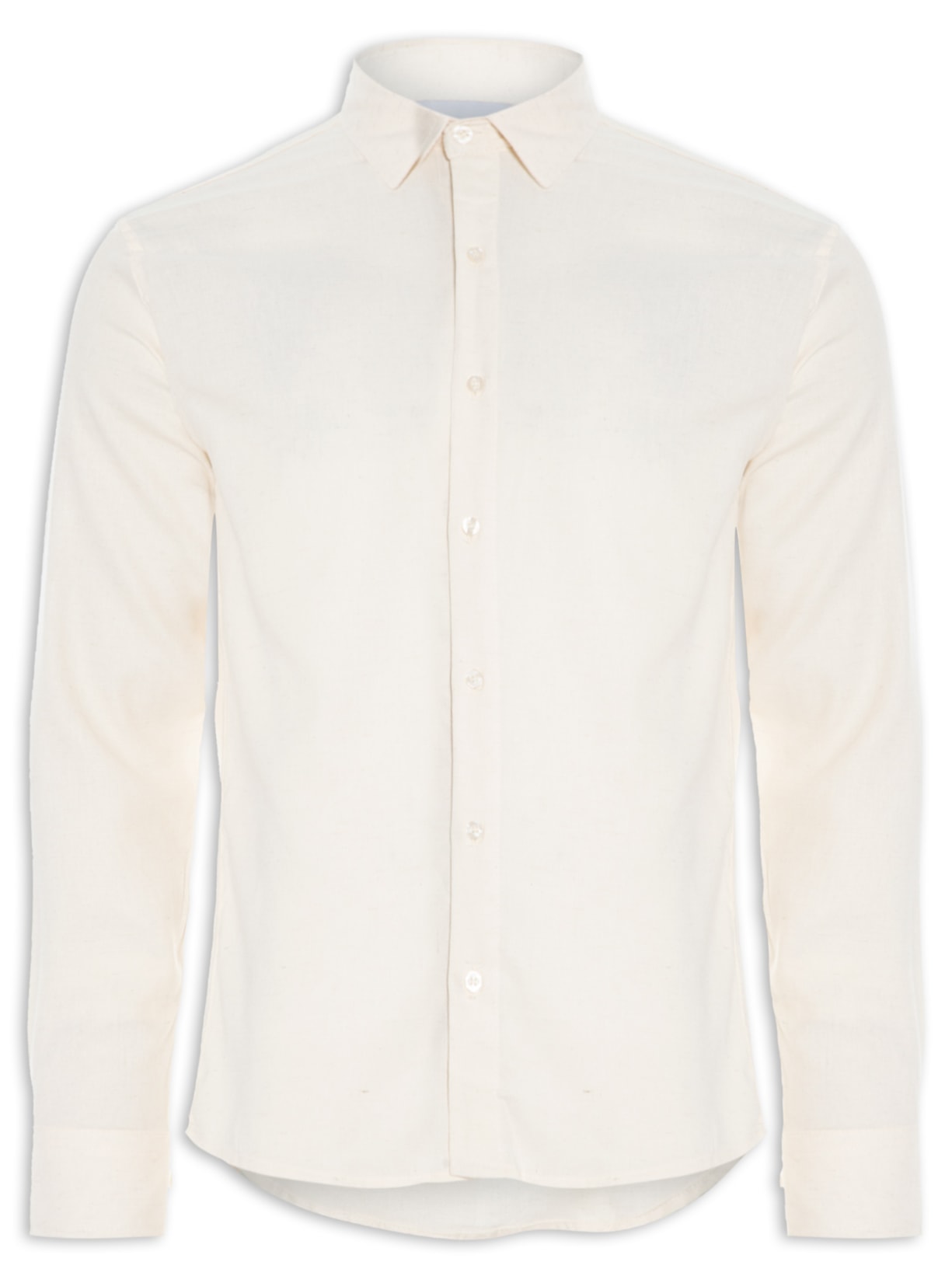 Camisa Masculina Linho Manga Longa Bege '2 Essential
