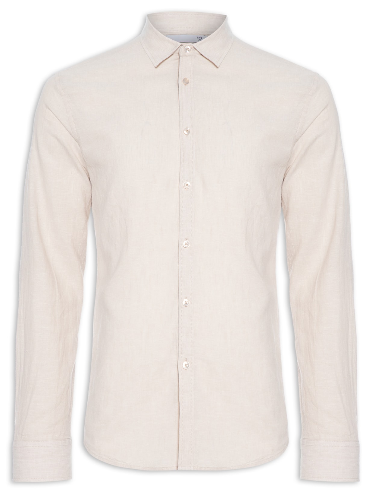 Camisa Masculina Linho Manga Longa - Bege