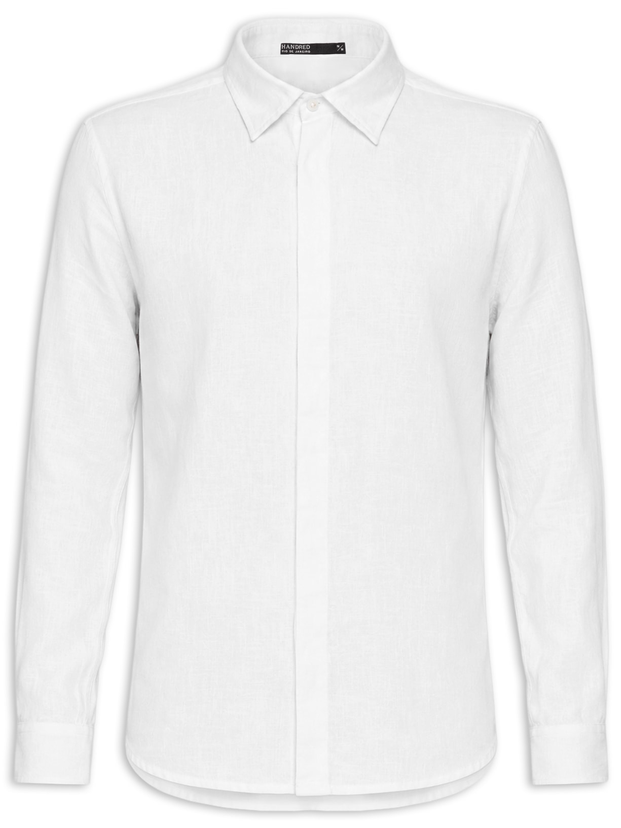 Camisa Masculina Linho Manga Longa Branco Handred