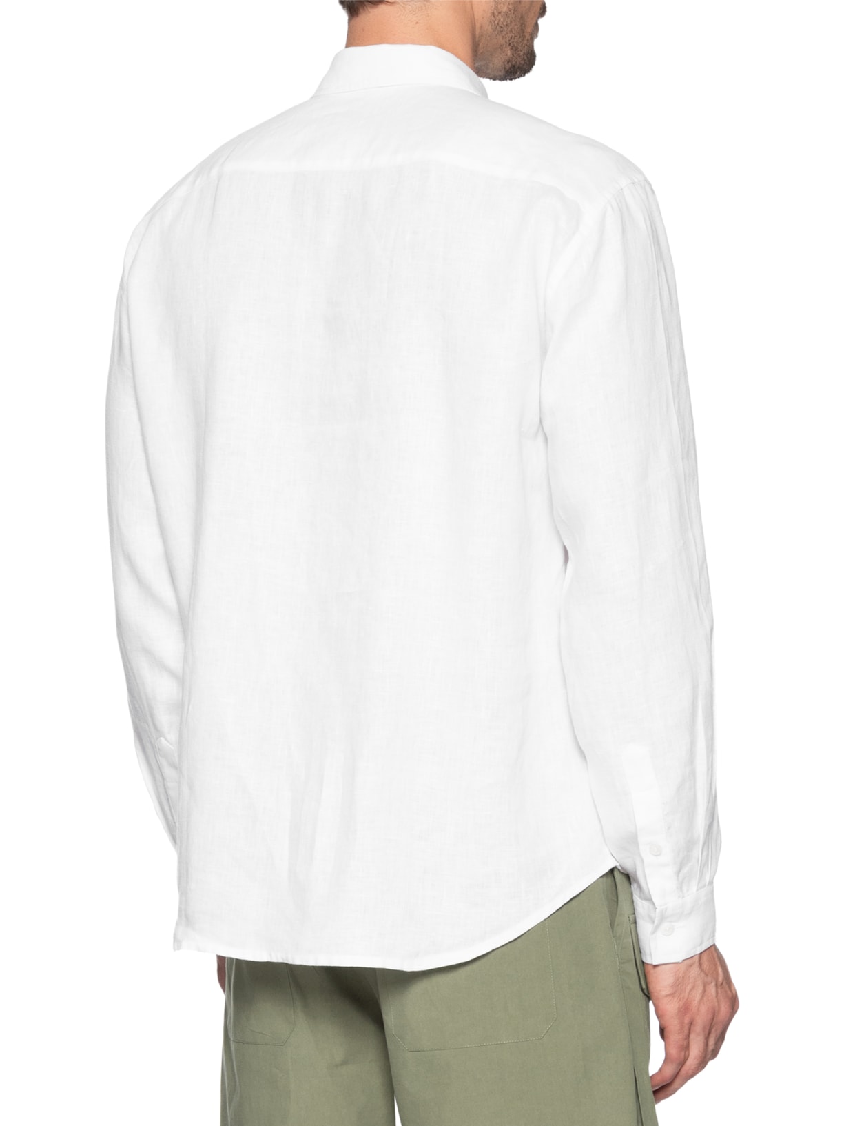 Camisa Masculina Linho Manga Longa Branco Handred