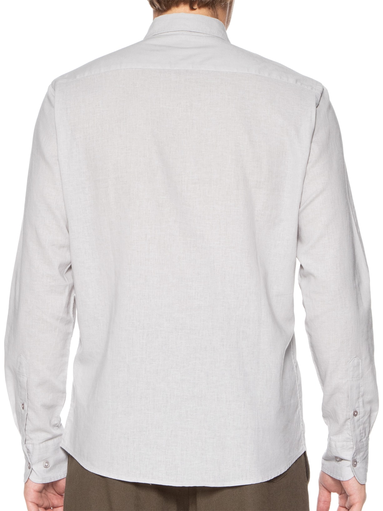 Camisa Masculina Linho Manga Longa Cinza '2 Essential