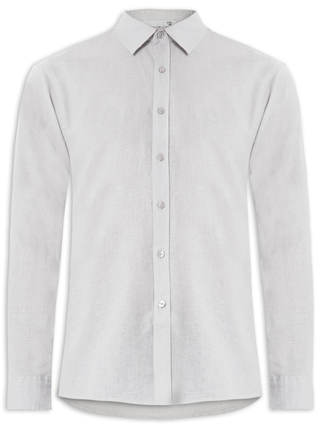 Camisa Masculina Linho Manga Longa Cinza '2 Essential