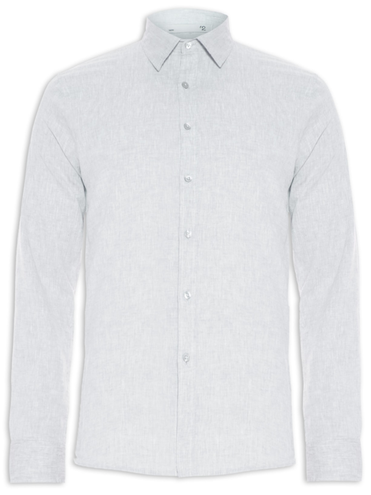 Camisa Masculina Linho Manga Longa - Cinza