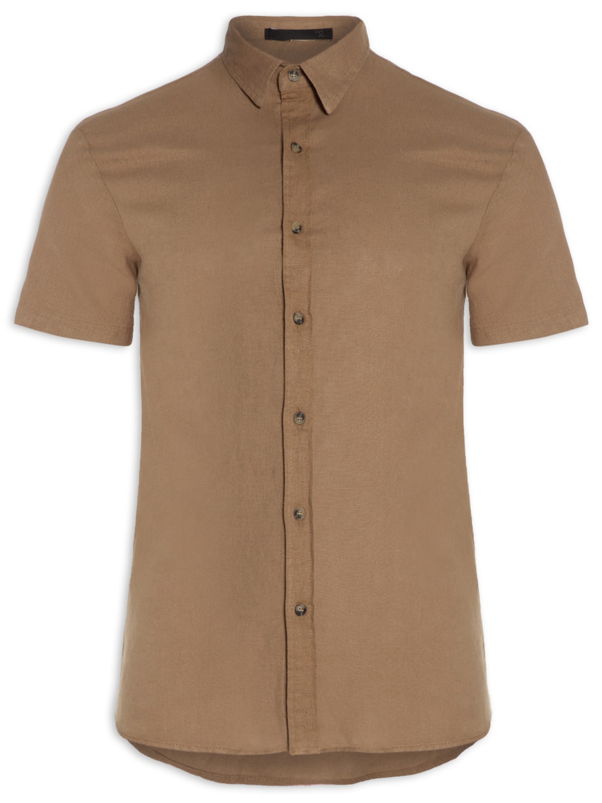 Camisa Masculina Linho - Marrom