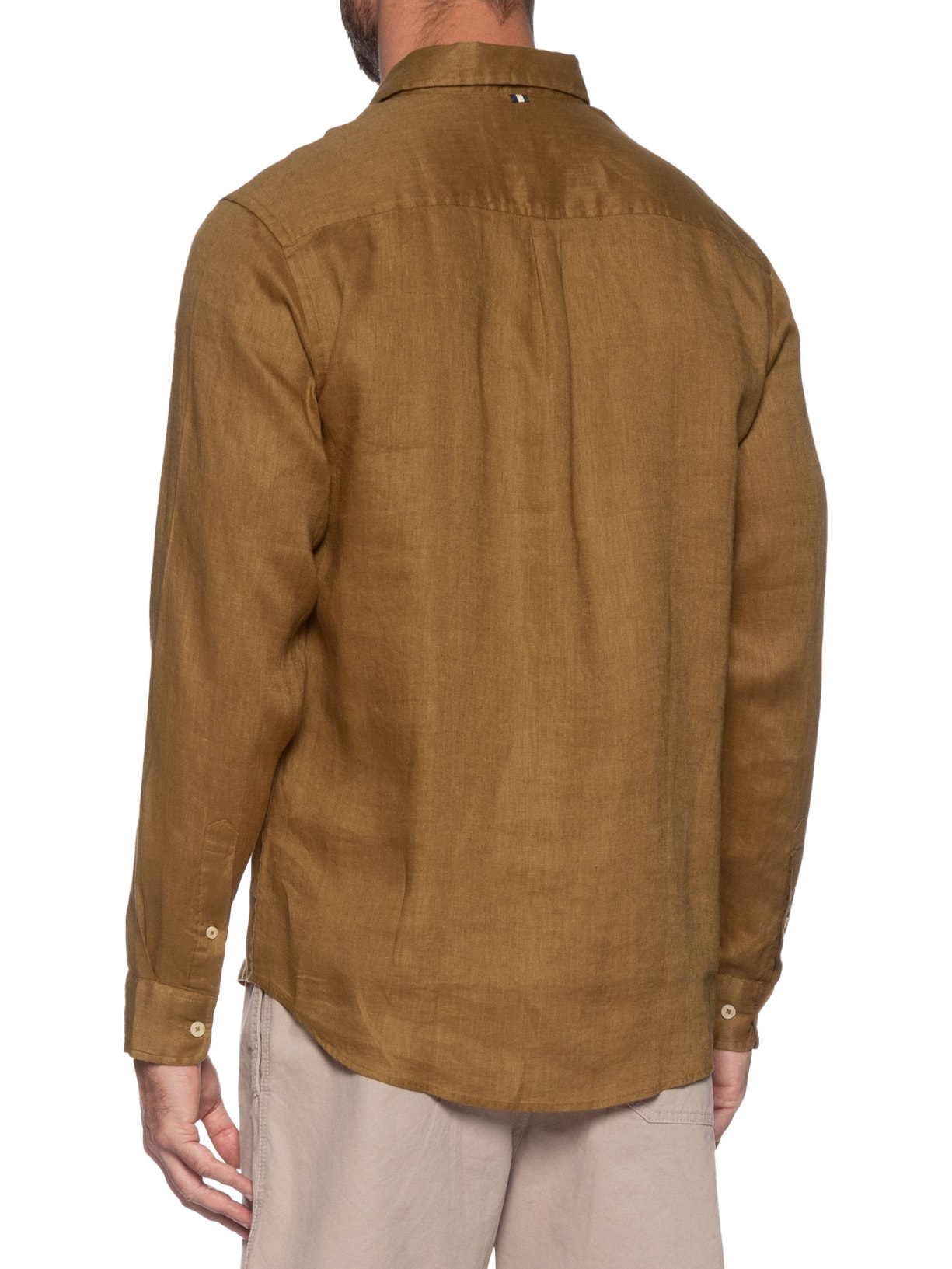 Camisa Masculina Linho Marrom Reserva
