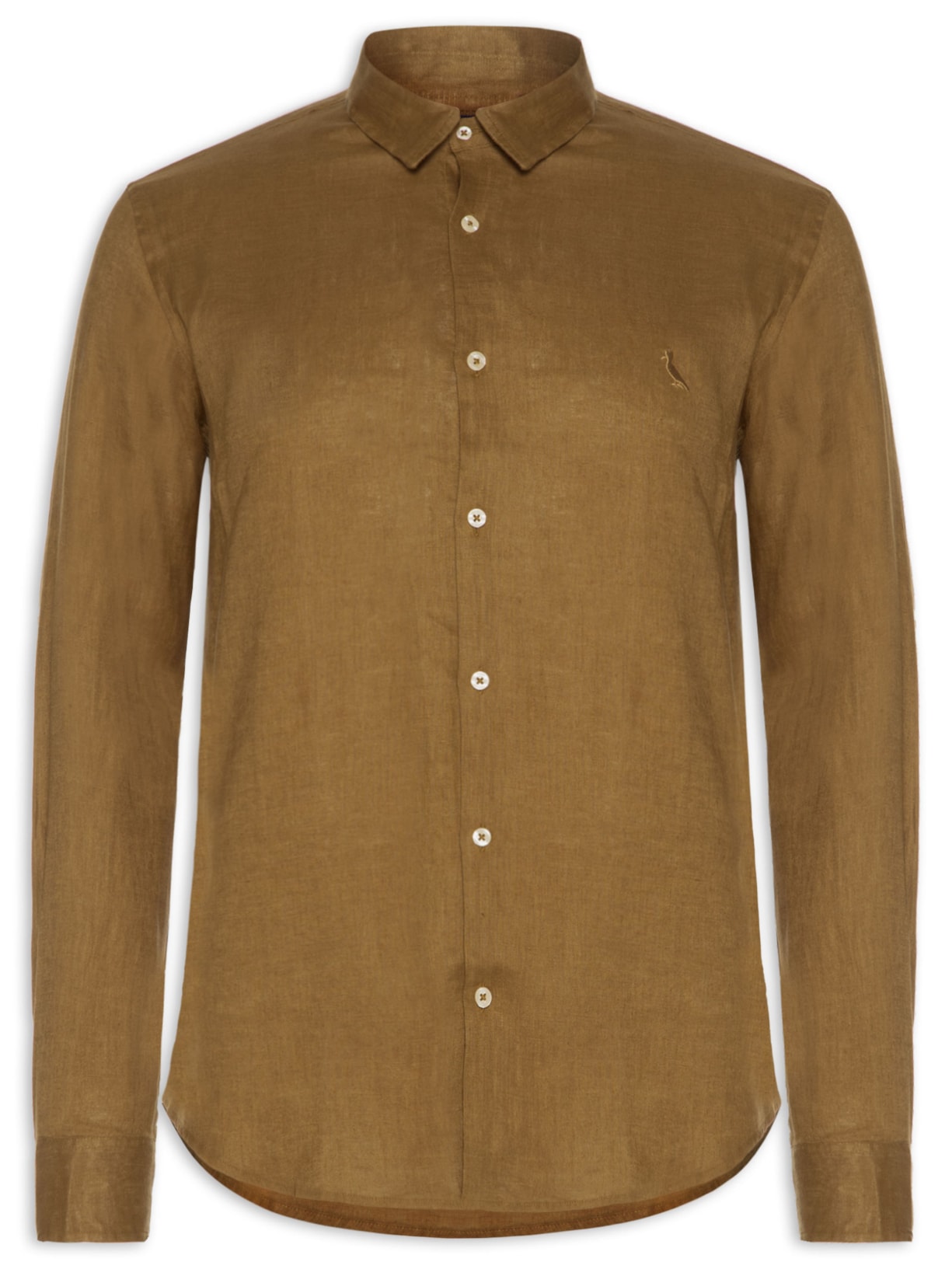 Camisa Masculina Linho - Marrom