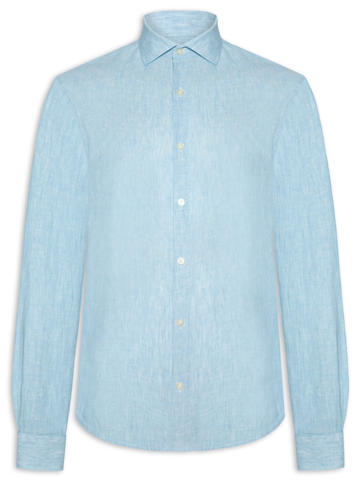 Camisa Masculina Linho Mescla - Azul