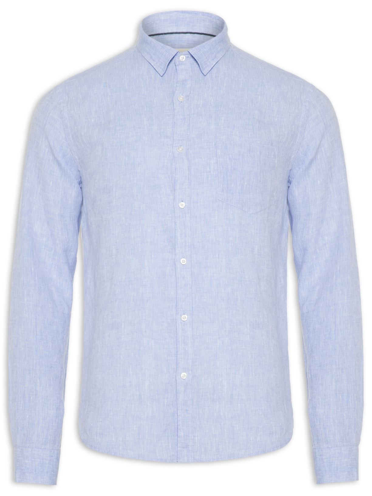 Camisa Masculina Linho Paraiso Azul Foxton