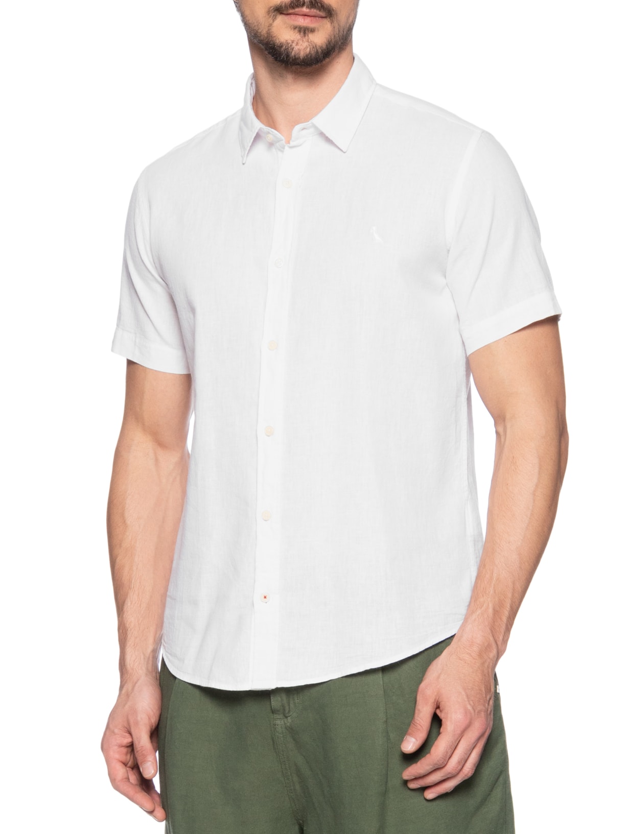 Camisa Masculina Linho Pienza Branco  Reserva