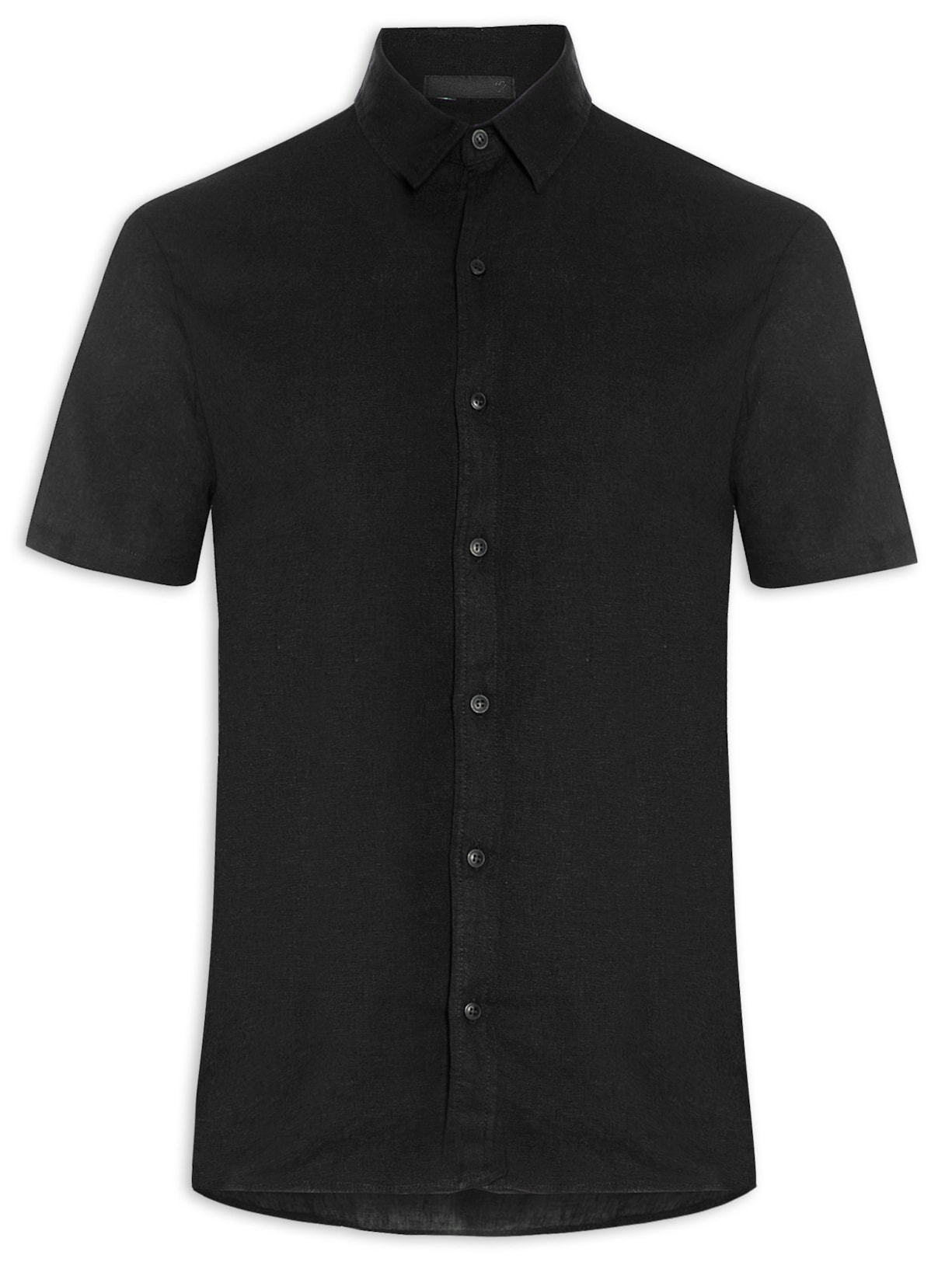 Camisa Masculina Linho - Preto