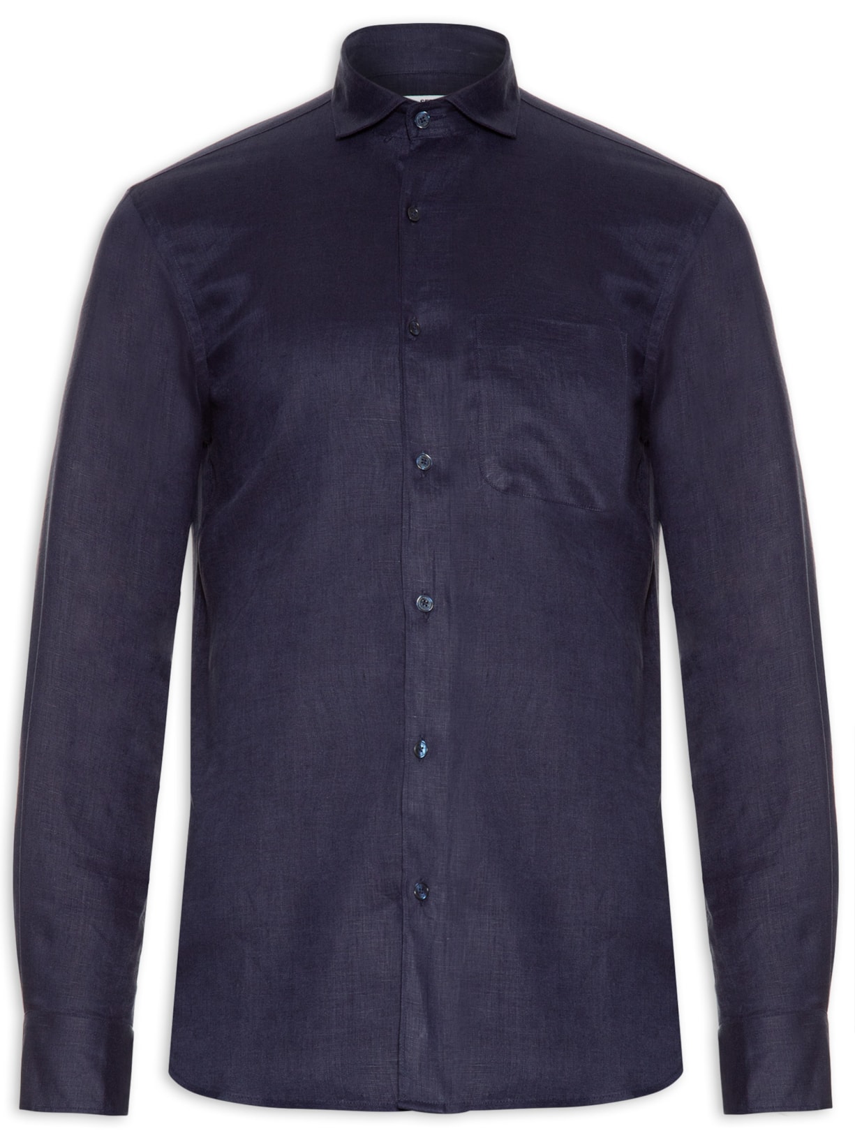 Camisa Masculina Linho Puro Azul Sergio K