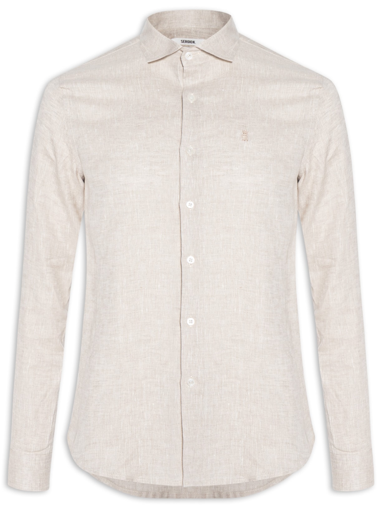 Camisa Masculina Linho Puro - Bege