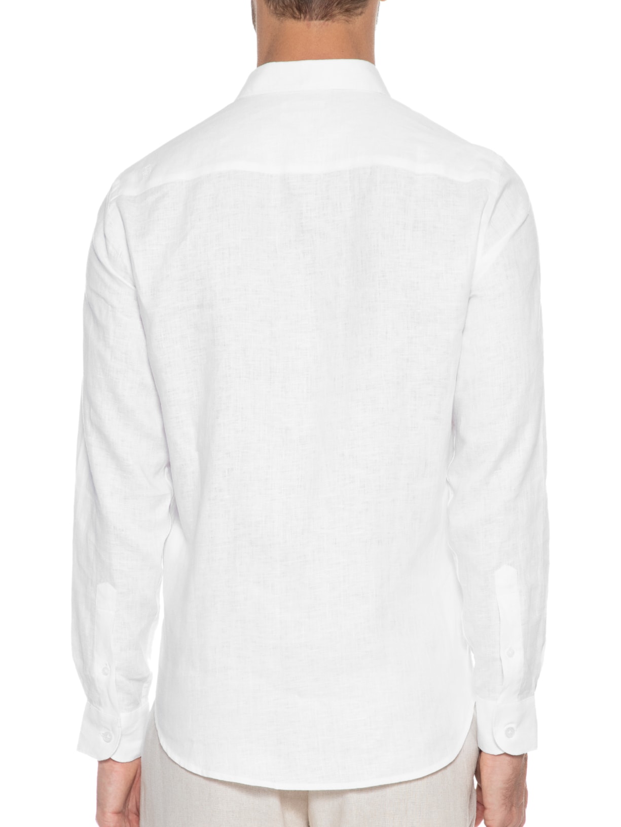 Camisa Masculina Linho Puro Branco Sergio K