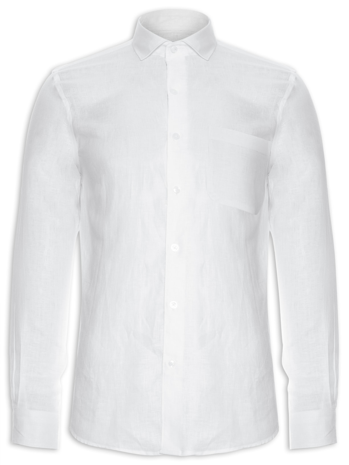 Camisa Masculina Linho Puro Branco Sergio K