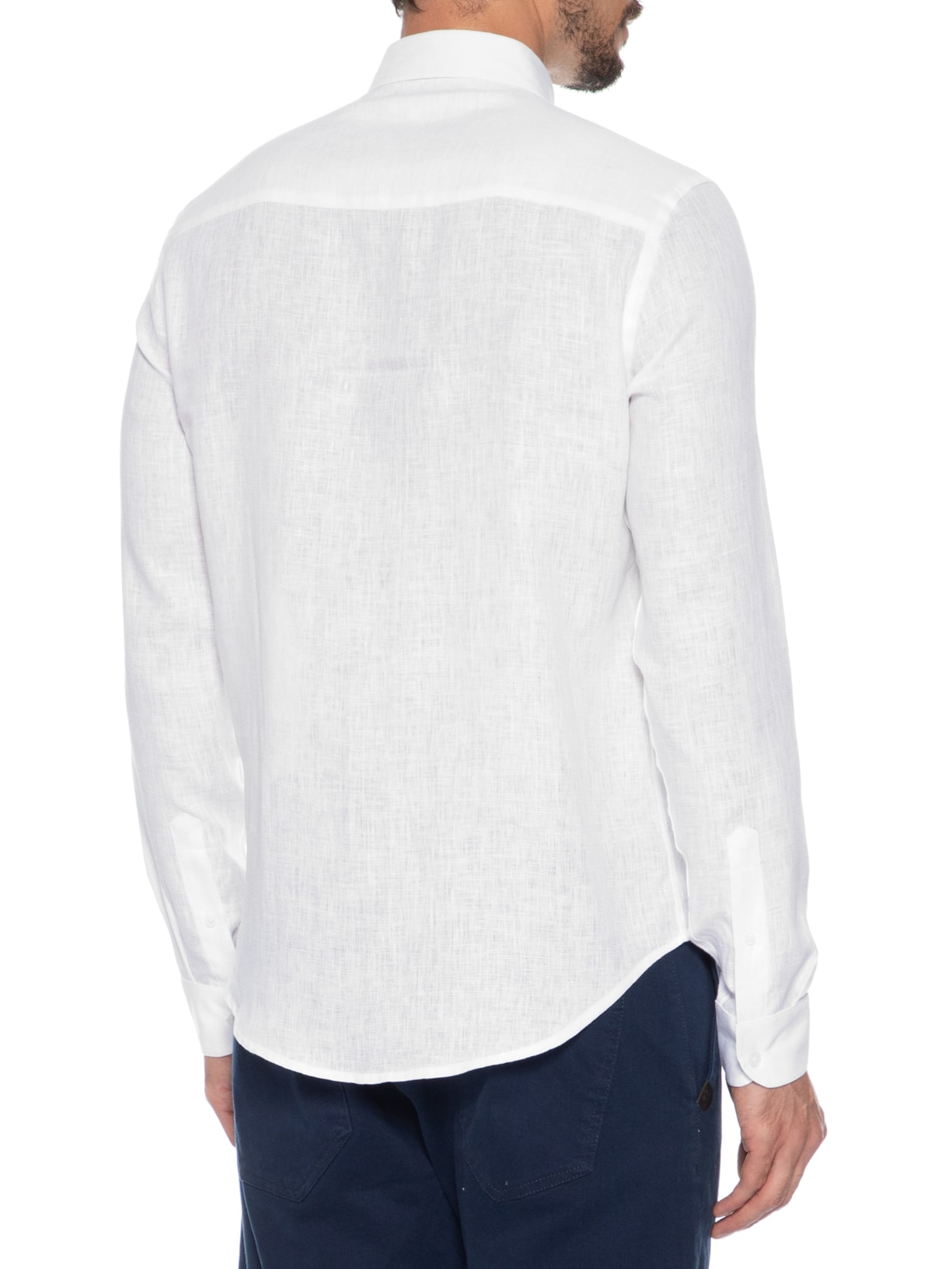 Camisa Masculina Linho Puro Branco Sergio K