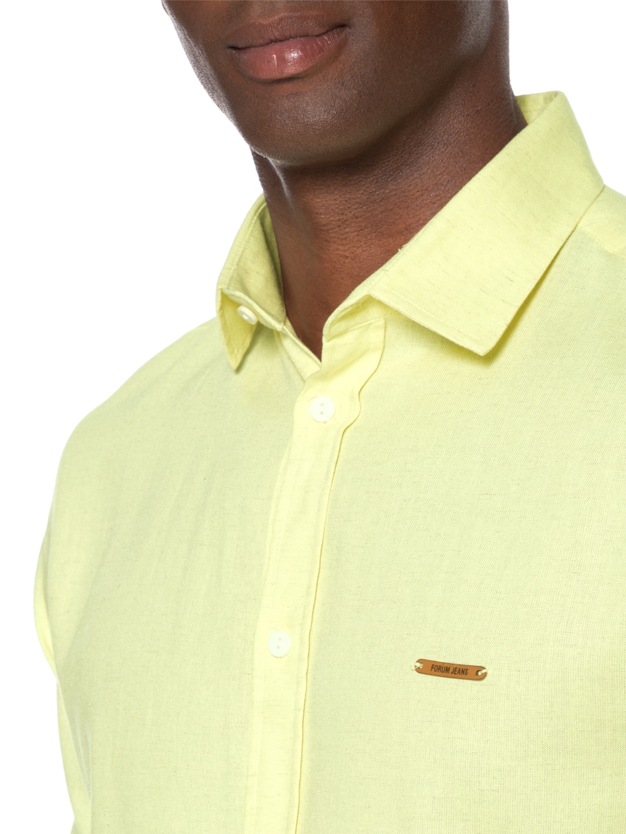 Camisa Masculina Linho St Barths Amarelo Forum