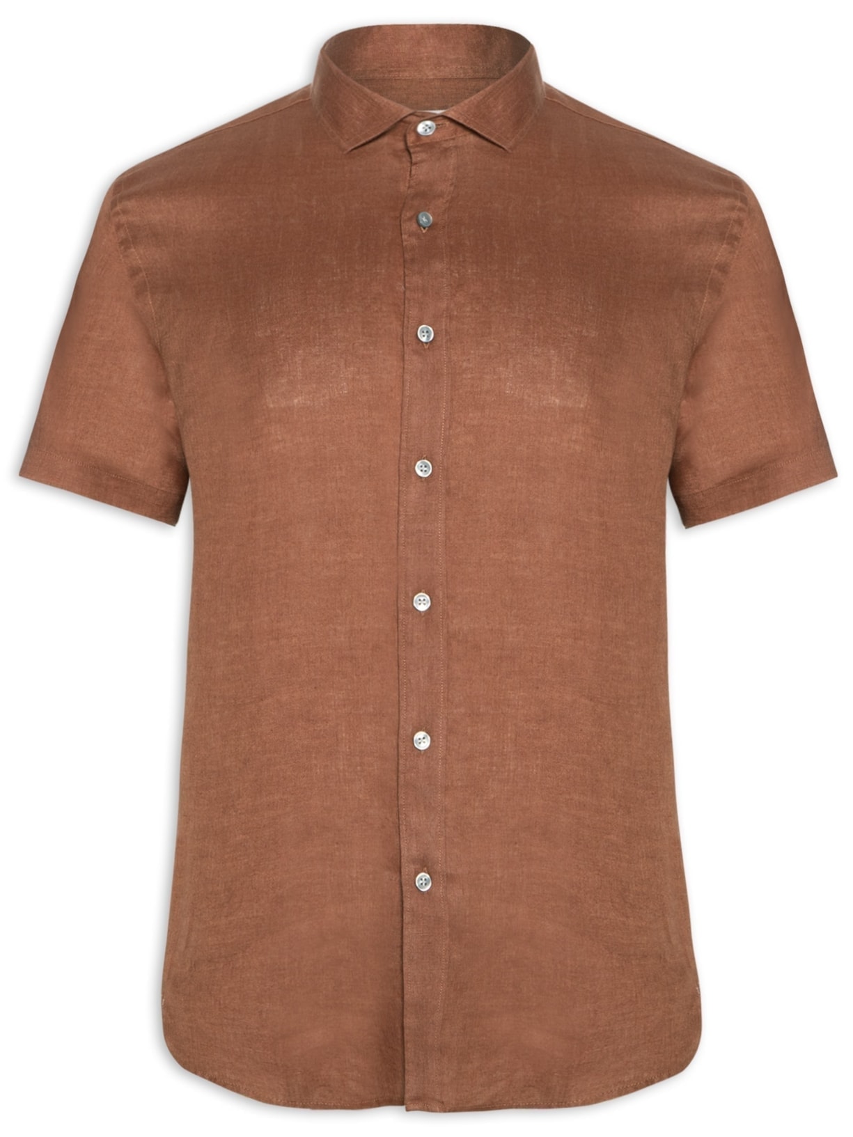 Camisa Masculina Linho Summer Manga Curta Canhamo Laranja Oficina Reserva