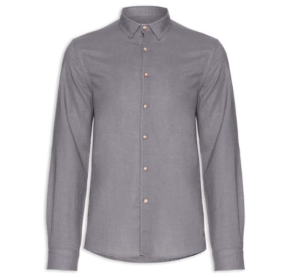 Camisa Masculina Linho Tinturado - Cinza