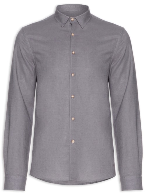 Camisa Masculina Linho Tinturado - Cinza